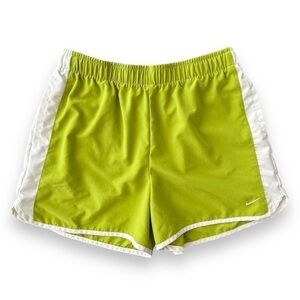 NIKE Lime Green and White Active Shorts | Size Small